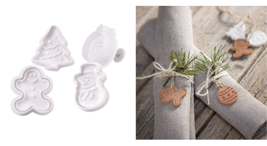 Plungers, Udstiksforme med prg. Juletema, 4 stk.