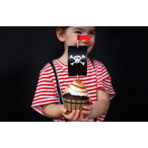 Cupcake wraps Pirat tema. 6 stk