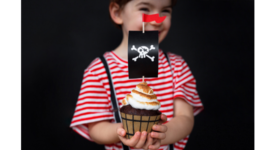 Cupcake wraps Pirat tema. 6 stk