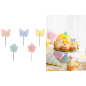 Kagelys sommerfugle og blomster