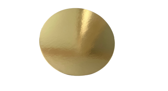Kagepap rund 20 cm. 3mm Guld/slv. 1 stk.