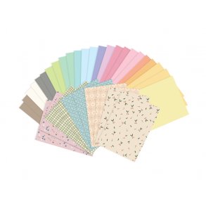 Farvet kreativ papir A4.  Powder  mix. 34 ark