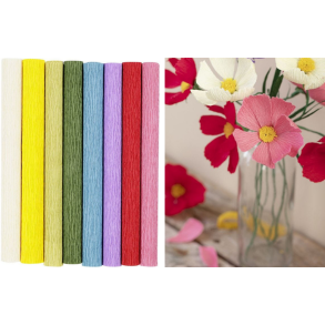 Crepepapir, 8 ark. Standardfarver