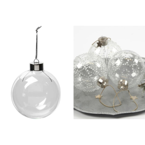 Glaskugle, H: 8,9 cm, 7,9  cm. 6 stk 