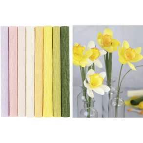 Crepepapir, 8 ark. Pastelfarver