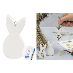 Pskehare hoved til ophng. 3. stk. Klar til dekoration.