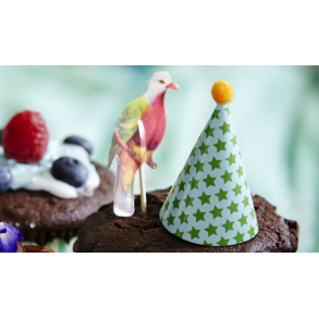 Sm papirshatte i flotte prints, 10 stk