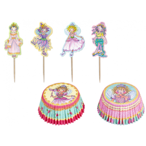 Prinsesse Lillefe Cupcakes kit med forme og pynt, 24 stk