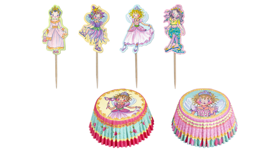 Prinsesse Lillefe Cupcakes kit med forme og pynt, 24 stk