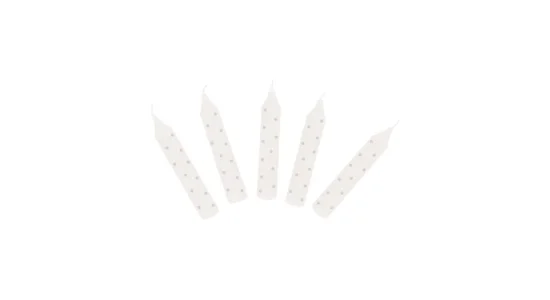 Lys til fdselsdags-tog/karavanen. Hvide med prikker