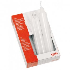 Lys, 10 tynde + 1 lidt strre lys, hvide