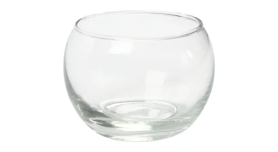 Lysglas, fyrfadsstage. Glas. H7 cm, Diam 8 cm