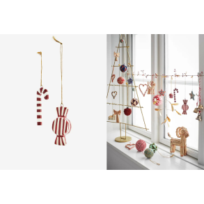 H�ndlavede juledekorationer. Slik , 2 stk 