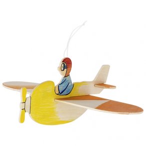 Hnge figur. Flyvemaskine med pilot. Mal selv