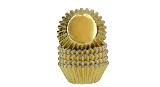 Mini muffinsforme, GULD metallic. 160 stk