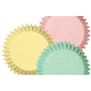 MINI muffin papirforme, pastelfarvede.100 stk