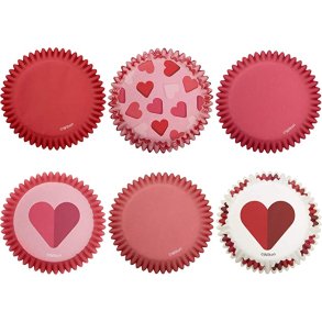 Muffinsforme. Hjerter/Rd. 150 stk