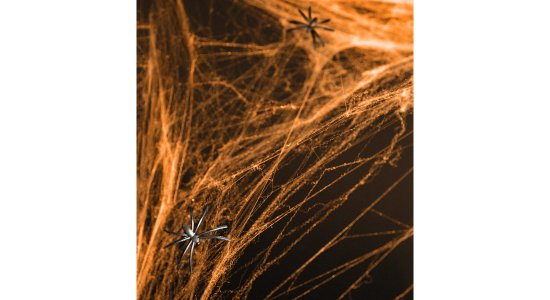 Edderkoppespind Halloween, Orange, 60g