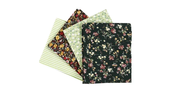 Patchworkstof, 4 design. Grn