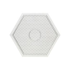 Perleplade, stor sekskant 15 x 15 cm, medium. Klar
