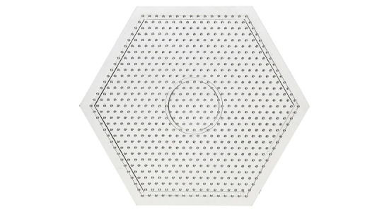 Perleplade, stor sekskant 15 x 15 cm, medium. Klar