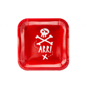 Pirat paptallerkner, 6 stk