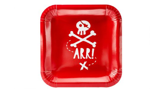 Pirat paptallerkner, 6 stk
