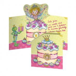 Prinsesse Lillefe pop-up invitationskort. 