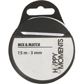 Satinbnd. 15 m, 3 mm. HVID