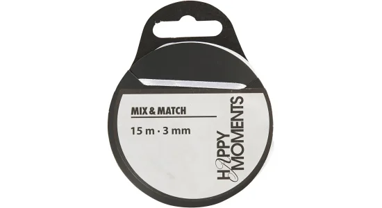 Satinbnd. 15 m, 3 mm. HVID