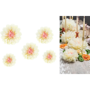 Silkepapir blomster.  Mix 20-30 cm. 5 stk