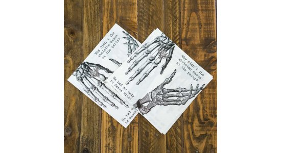 Skeletter servietter. Sort/hvid