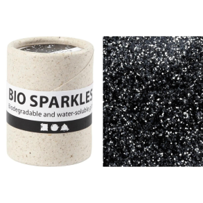 Bio-glimmer, 10 Gr. Dia 0,4 mm. Sort