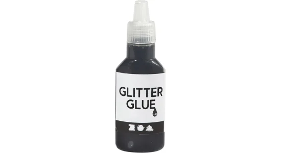 Glitterlim, 25ml. Sort