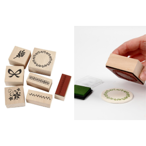 Stempelst i tr/gummi. 7 ass. Natur. 