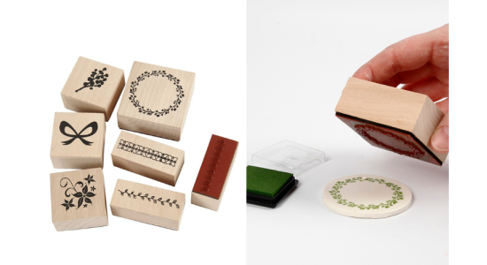 Stempelst i tr/gummi. 7 ass. Natur. 