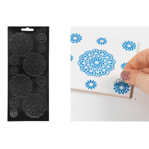 Stickers, blomster, 1 ark. Sort