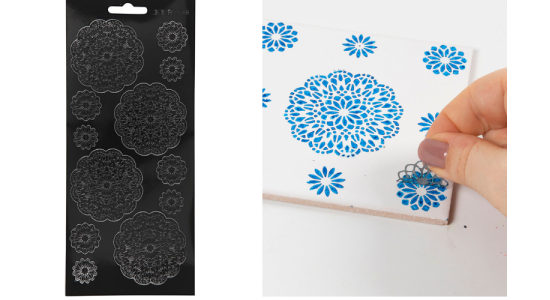 Stickers, blomster, 1 ark. Sort