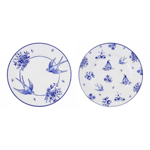 Ekstra store paptallerkener, Blue Porcelain, 8 stk