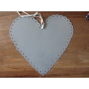 Stort Metalhjerte med fin hulkant, 34 cm. 2.sortering