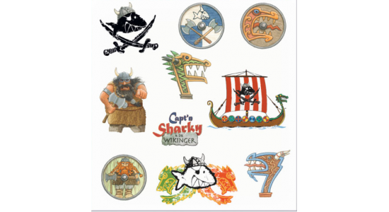 Capt'n Sharky pirat tatoveringer, 10 motiver
