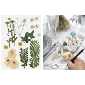 Trrede Blomster og blade, rhvid. 19 ass