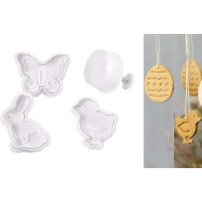 Plungers, Udstiksforme med prg. Psketema, 4 stk