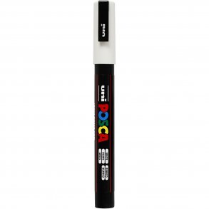 Uni Posca Tusch, stregtykkelse:0,9-1,3 mm. HVID