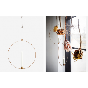 Rund wire ring lysestage til ophng. D: 40 cm