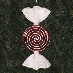 XL Slik juleophng, Bolsje med hvide haler. 18 cm