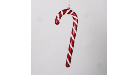 XL Slikstok, Perlemor rd m. hvidt glitter. 25 cm. 