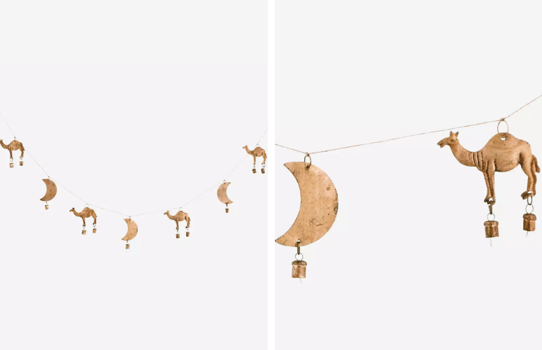 Guirlande. Kameler, halvmåner og bjælder. 1,5 m