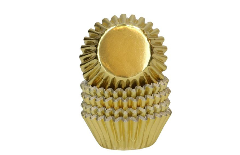 Mini muffinsforme, GULD metallic. 160 stk