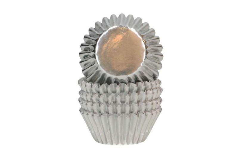 Mini muffinsforme, Sølv metallic. 160 stk